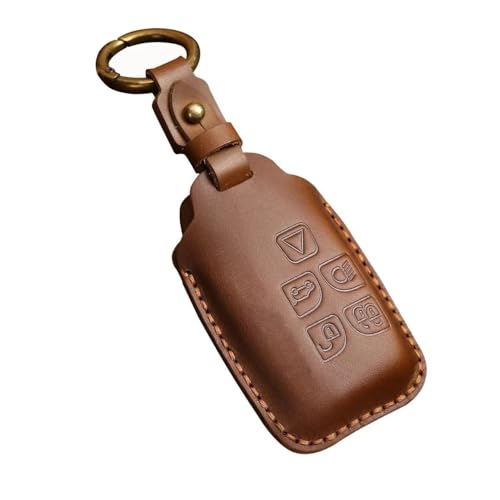 Étui en cuir pour clé voiture Land Rover et Range Rover Sport brun