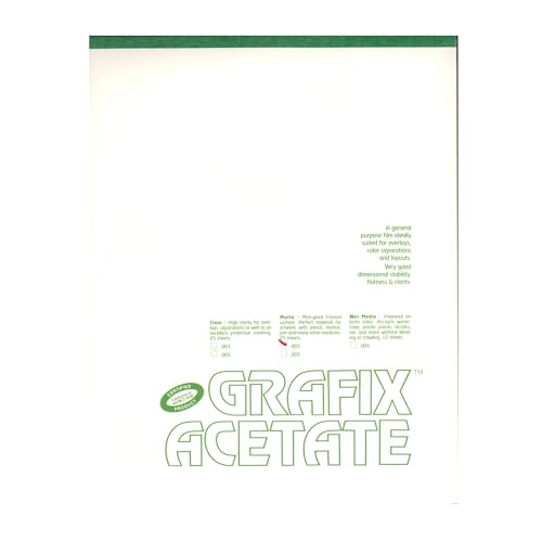 Grafix Matte Acetate Film Pads 0.003 14 in. x 17 in. pad of 25