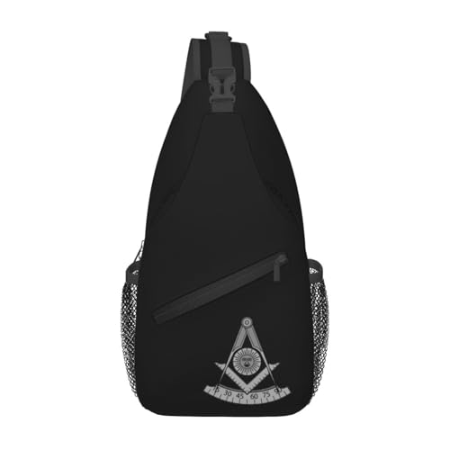 Masonic Past Master Sling Backpack Shoulder Chest Bag For Men Women Hiking Travel Crossbody Daypack