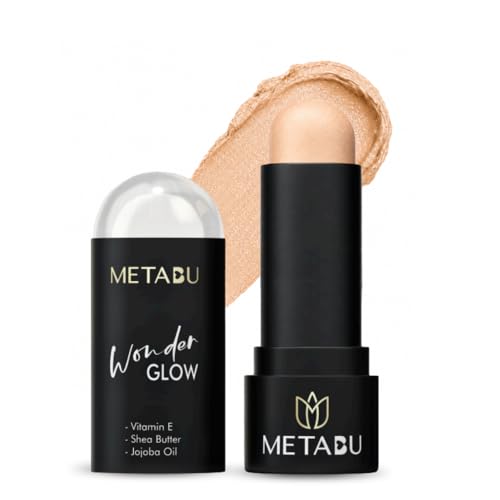 Image of Wonder Glow Highlighter Stick | Instant Radiant Glow for Luminous Skin| Hydrating & moisturizing | Non-Sticky, Illuminating Stick | Twist-Up Stick | Enriched with Shea Butter, Jojoba Oil & Vitamin E | Shade - Moonlit Silver, 8g