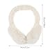 TOYANDONA Women’s Foldable Furry Earmuffs Warm Ear Warmers for Adults Fashionable Winter Ear Protection Accessory in Light Beige Color