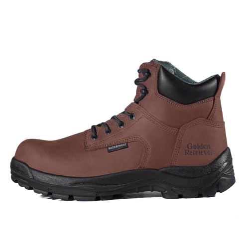 6'' Steel Toe Work Boots for Men, Waterproof Construction Boots,Slip and Oil-Resistant,Coolmax, Comfortable,ASTM F2413-18 EH G6755-G69552