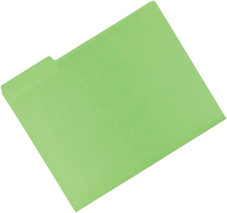 CLOUDIA 1/3-Cut Tab Left Positions File Folders Manila, Letter Size, Pack of 20 (Green) : Office Products