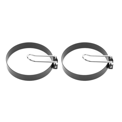 Fictory 2 anillos moldeadores de huevos de acero inoxidable, molde antiadherente, fácil de cocinar en el desayuno, utensilios de cocina asequibles