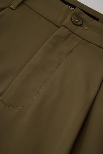 Image of SNITCH Men Trousers Formal Wear | Relaxed Fit Pleated Front Straight Leg Plain Design | Durable Polyester Blend for Office & Business Meetings