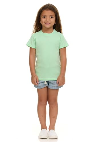 Cudlie Girls’ Short Sleeve T-Shirts, 5-Pack Solid Color Soft Cotton Tees for Infants, Toddlers and Little Girls3