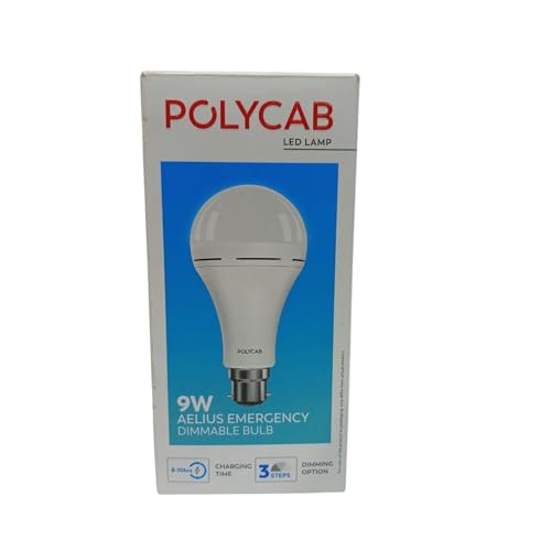 Image of AELIUS LED Emergency Dimmable Bulb 9w A70 6500K | Energy-Efficient Bright White Light | 3-Step Dimmable | Upto 12 Hours Backup | Emergency Light for Home, Office & Shops (Cool White, Pack of 4)