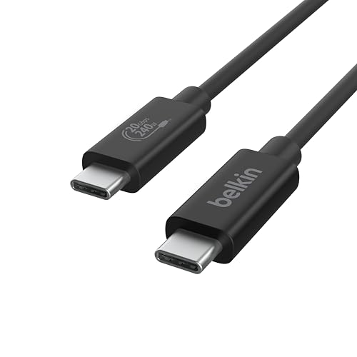 Image of Belkin Connect USB4 Cable 1.2M Power Cable, USB-C to USB-C Cable w / 240W Power Delivery + 20Gbps - USB4 Compliant Power Cable, Compatible with MacBook, Windows, Chromebook, & More
