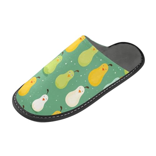 Happy Pear Fuzzy Slippers Soft Home Bedroom Slippers for Women Men House Shoes