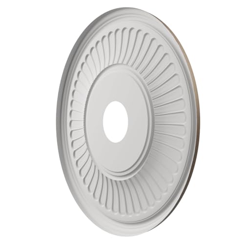 Image of 19 inchOD x 3 1 /2 inchID x 1 inchP Berkshire Thermoformed PVC Ceiling Medallion (Fits Canopies up to 8 3 /8 inch), UltraCover Satin London Grey