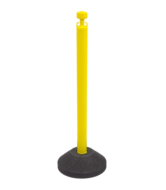 Poste Separador Amarillo de Alta Visibilidad con Base Rellenable EberSign