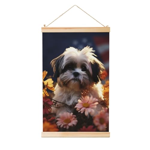 Cintre en bois motif Shih Tzu : la solution pour personnaliser vos murs