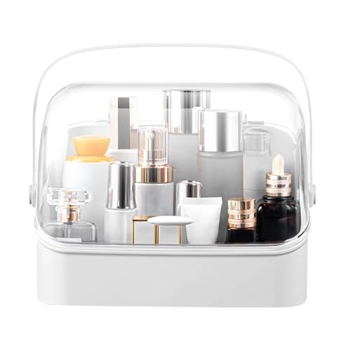 Organizer trucco, porta skincare per bagno, scatola portaoggetti cosmetici, espositori per trucco, regalo trendy per ragazze adolescenti, organizer per vanity, comò o piano del bagno