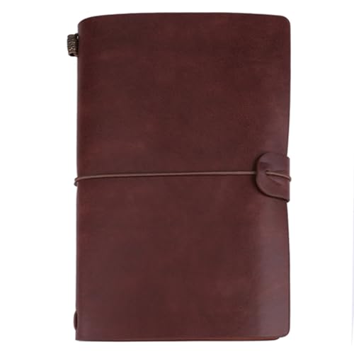 Culnflun Cuaderno de diario, cuaderno de viaje de cuero PU vintage recargable diario de revista personalizado con hebilla de correa para escribir fotos dibujando fotos 5 colores 8. (Marrón oscuro)