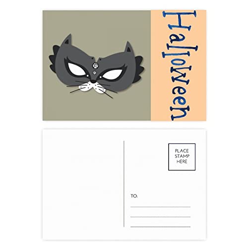 Cartes postales d'Halloween en tête de chat noir pour accompagner vos cadeaux d'automne