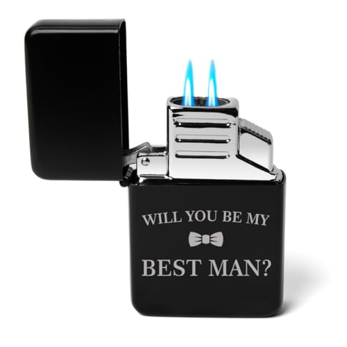 Encendedor Antorcha Dual Llama Negro