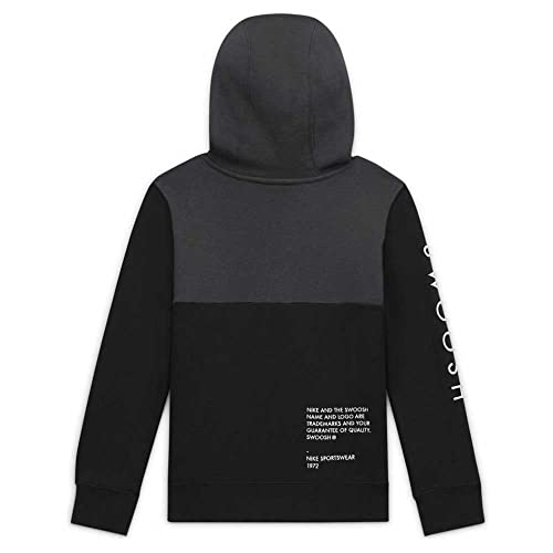 Nike Swoosh CU9206-010 Sweat-shirt pour garçon avec capuche et fermeture éclair Noir - Image 3