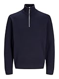 Jack & Jones Premium Pull pour adulte, coupe ample, fermeture éclair quart de longueur, fermeture haute, manches longues