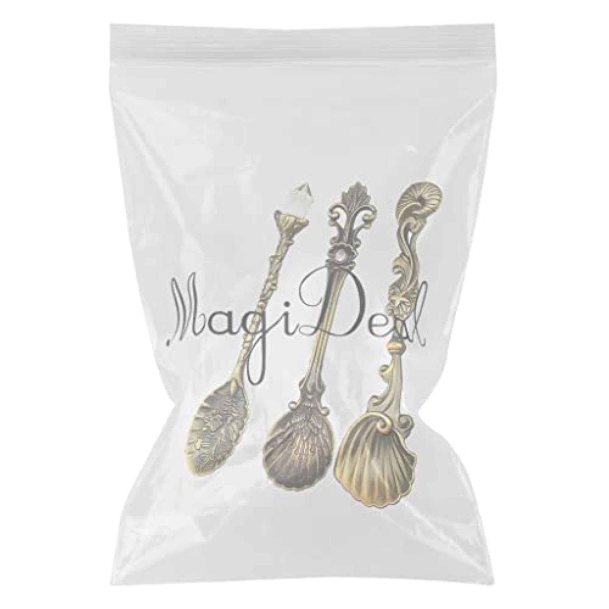 Vintage Classical Spoons Set, 3 Pieces Bronze