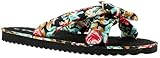 Platino Wynsors Kiley Womens Flip Flops sandals spa pool beach shower mule Black Floral 6 UK