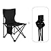 Aymzbd Folding Chair for Camping and Fishing with Storage Pocket and Backrest, Black Extra Large