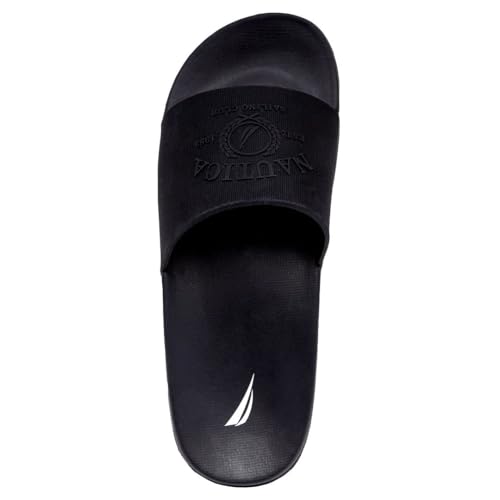 Image of Nautica Men's Open Toe Slide Sandals - Comfortable Indoor & Outdoor Shower Slippers
