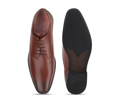 Image of LOUIS STITCH Formal Derby Lace Up Shoes for Men | Handcrafted Italian Leather Mens Shoes (LSNRXPL)