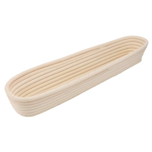 BAZEITFLOW Cesta de Fermentación de Ratán para Masa de Pan Molde Alargado Reutilizable y Resistente para Hornear Baguettes y Panes Artesanales