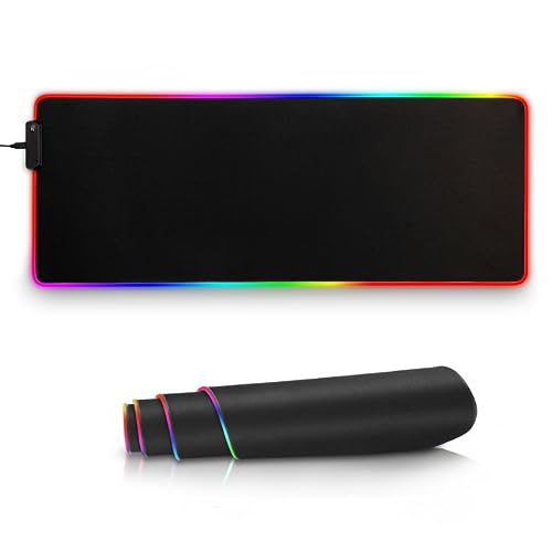 TOVARIN Alfombrilla de Ratón Gaming RGB, Tapete de Juego Extra Gr...