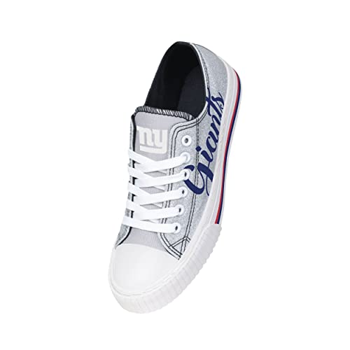 Image of FOCO Womens NFL Team Logo Ladies Fashion Color Glitter Low Top Canvas Sneakers Shoes