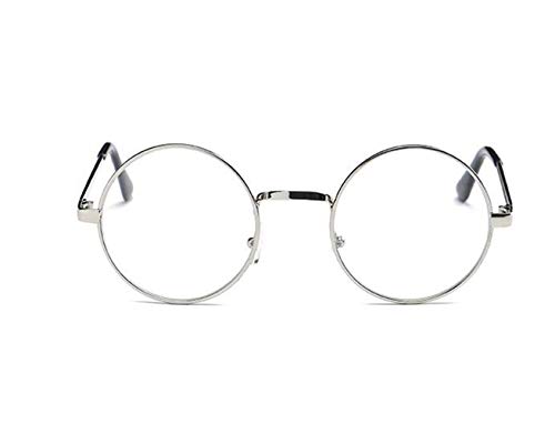 LOVEF Large Oversized Metal Frame Clear Lens Round Circle Vintage Eye Glasses 5.4 * 2inch