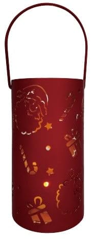TrendLine LED Laterne Metall Ø 8 cm x 15 cm rot Laterne
