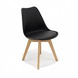 Grupo SDM Silla Toronto 4P (SU),Polipropileno y cojín. Estilo nórdico. (Negro)