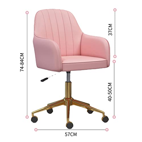 Chaise de bureau ergonomique tabouret à roulettes réglable rose