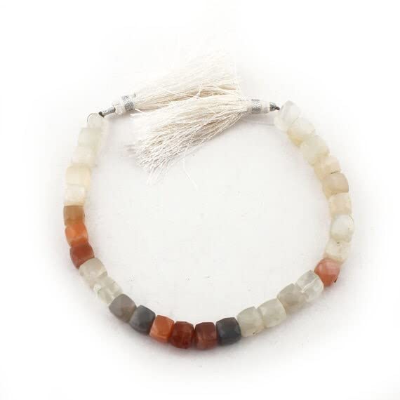 Pierres de lune cubiques facettées LKBEADS de 7mm, l'éclat luxe pour joaillerie