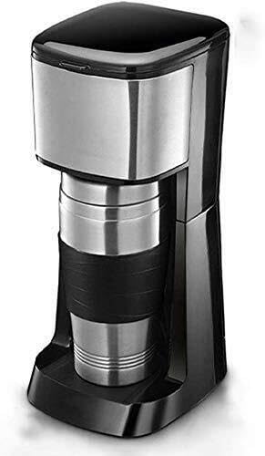 QJRGUY Fully Automatic Coffee Machine, Black & Stainless Steel Filter Maker, 650W Drip 400Ml Capacity, Suitable for Family Office Use