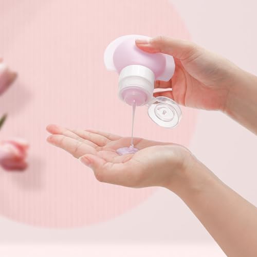 3pcs Portable Silicone Travel Bottle Set, Leak Proof Squeezable Tubes, 60ml Size Bottles Go Tubs Travel, Carry-On Approved Airline Security Kit, Refillable Liquid Containers for Shampoo, Conditioner 6