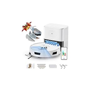 PuraLuce R11 Saugroboter mit Wischfunktion mit Kartenmapping, 20000Pa, Selbstentleerungsstation 90 Tage, Autoladender Staubsauger Roboter für Teppiche/Böden/Tierhaare