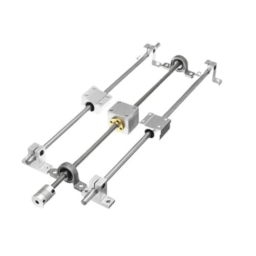 Metal Ball Screw nut Shaft Rod Set T8 Dual Lead Screw Coupling Bearings Support Block KP08 SCS8UU CNC Part 200 250 300 350 400 500mm Optical Axis(200mm)