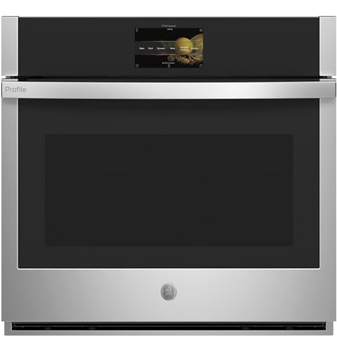 Image of GE Profile PTS9000SNSS 30" Built-in Convection Single Wall Oven with 5 cu. ft. Total Capacity Precision Cooking Modes Touch 7" Display and True European Convection with Direct Air in Stainless Steel