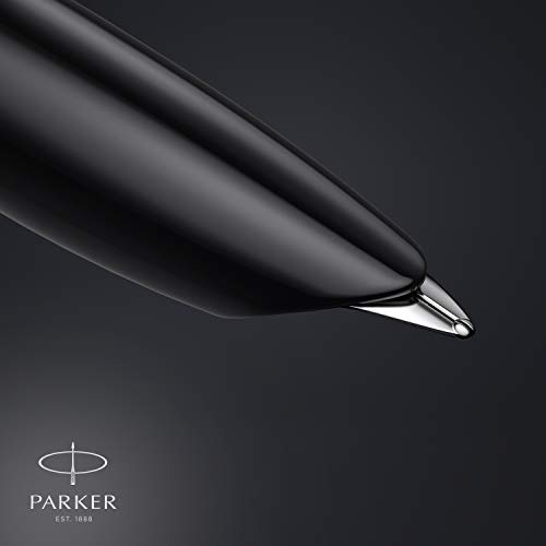Image of Parker 51 Fountain Pen | Black Barrel with Chrome Trim | Fine Nib with Black Ink Cartridge | Gift Box