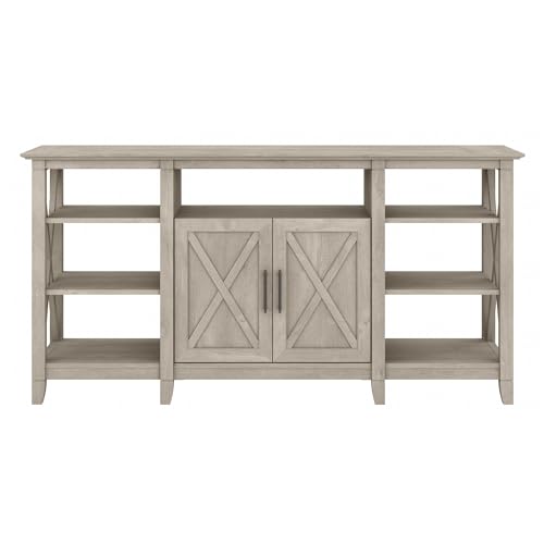 Bush Home Key West Tall TV Stand for 65 Inch TV in Washed Gray, Farmhouse Entertainment Center with Storage - Image 6