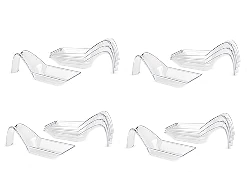 Healthcom 100 Packs Clear Dessert Plates Plastic Appetizer Plates Dessert Dishes Tasting Spoons Mini Plates Serving Plate Reusable Disposable Asian Spoons Small Catering Dessert Bowls For Party #TOP4