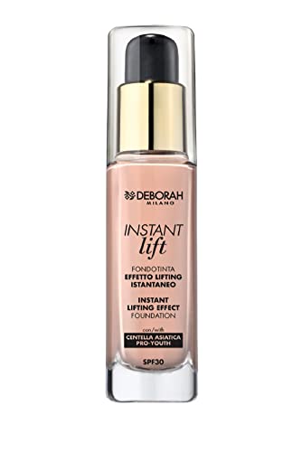 Deborah Fondotinta Instant LIft N.01 Fair SPF30, Lunga Tenuta, Effetto Lifting, Texture fluida e leggera, con Polveri Soft Focus che donano Radiosità Istantanea