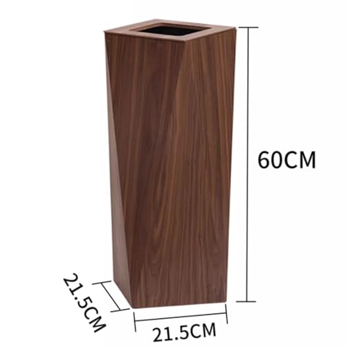 Slish Walnut Wooden Trash Can with Lid - Stylish Diamond Design Waste Basket for Living Room & Office, Small Size, Perfect for Paper Recycling & Home Organization