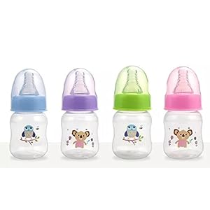 Pretty Baby 2oz (60ml) 4-Pack Anti-Colic Baby Bottles for Newborns, BPA-Free, Breastfeeding Transition, Vented for Gas & Colic Relief Ideal for Baby Registry