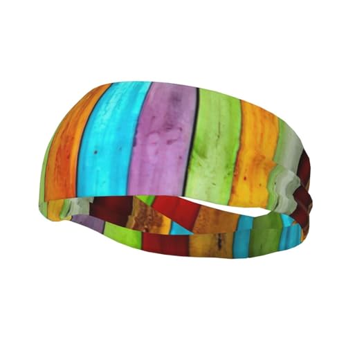 BBEXJIGY - Diadema deportiva unisex con diseño de tablas verticales de madera de roble para correr, baloncesto, fútbol, trotar