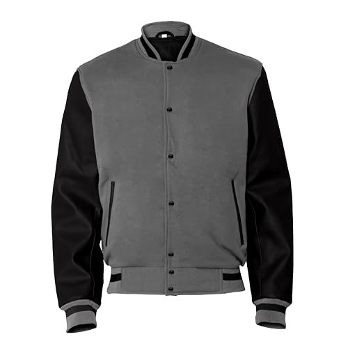 Image of Baseball Wool Letterman Varsity Faux Leather Sleeve For Men | Wool Varsity Bomber Jacket