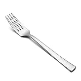 E-far Menügabeln Set mit 6 Stück, 20 cm, Edelstahl-Gabeln für Zuhause, Küche oder Restaurant, ungiftig und hochglanzpoliert, quadratischer Rand und spülmaschinenfest