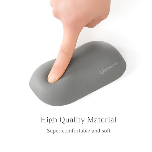 Image of UnivoColors Design-Wave Wrist Rest, Artificial Sheepskin+Memory Foam+Ergonomic+Anti-Slip Gel, Resilience Support During Work and Gaming,Mouse Accessory,Grey